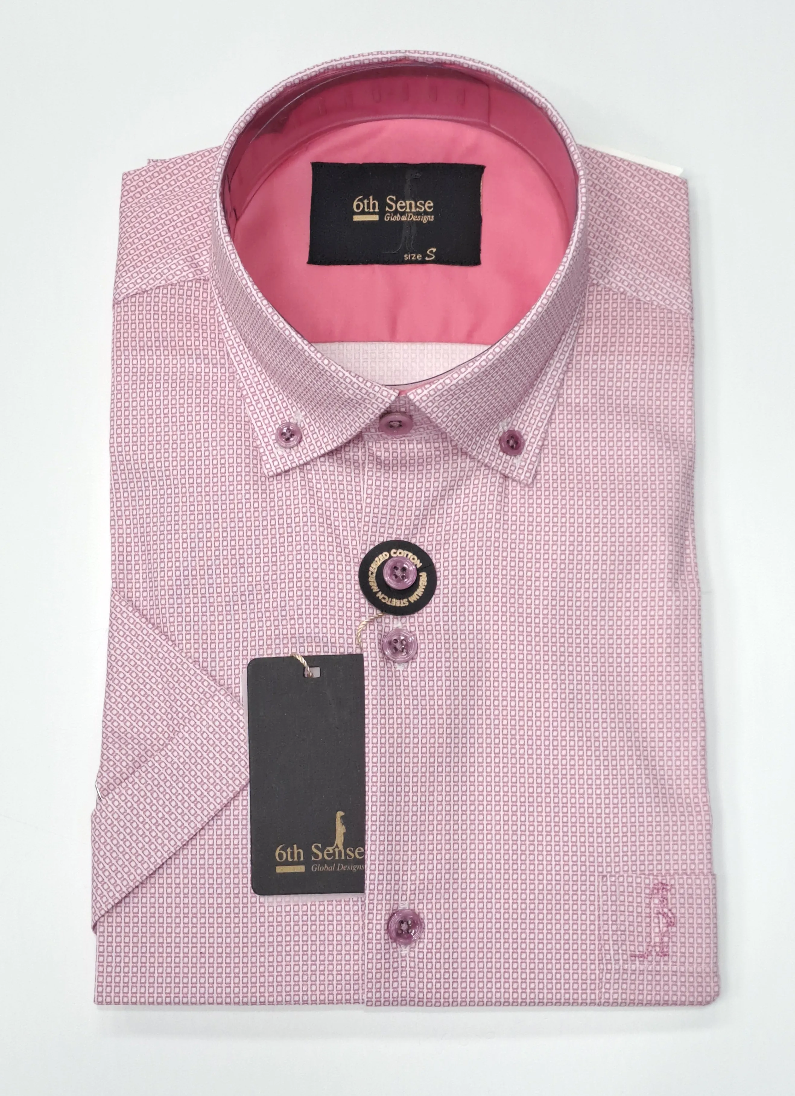 6th Sense Short Sleeve Casual Shirt - Pink
