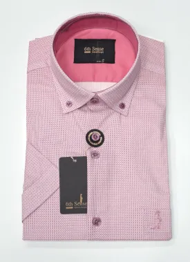 6th Sense Short Sleeve Casual Shirt - Pink