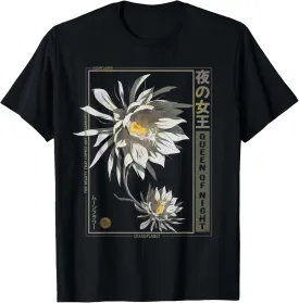 Anime Moon flower in Japanese Vaporwave Anime Floral Clothes T-Shirt