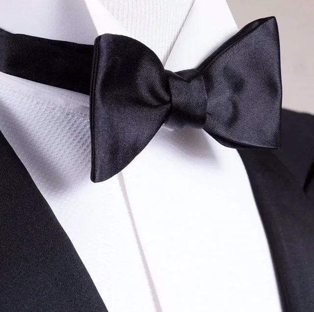 Black Silk Self-tie Evening Bow Tie - "The Classic"