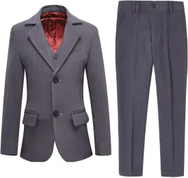 Boys Suit 3 Piece Slim Fit Set Stripe Plaid Formal Boy Suits Prom Tux Outfit Teen Kid Dress Jacket Blazer Vest Pant with Tie