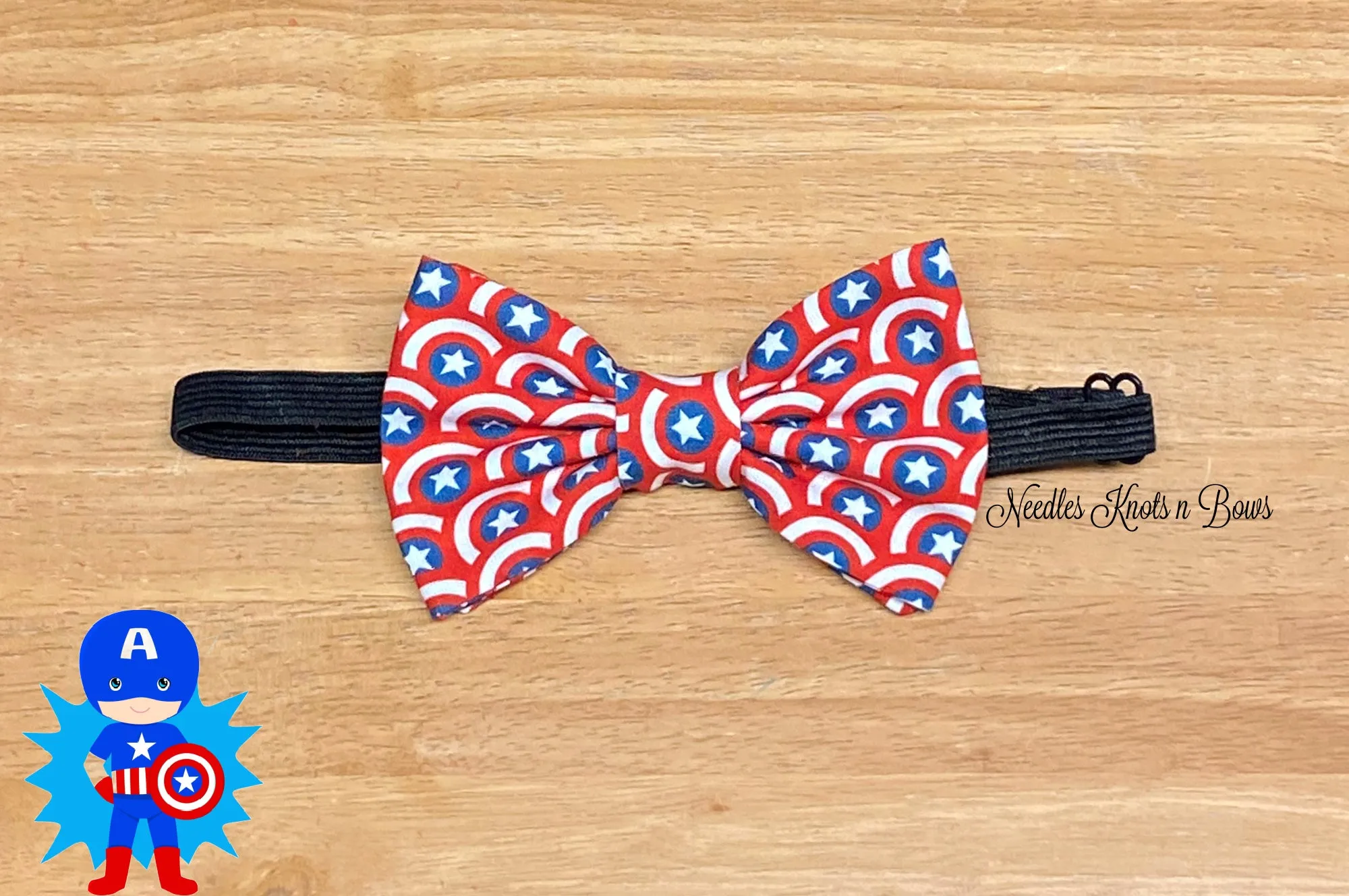 Captain America Pre Tied Bow Tie, Superhero