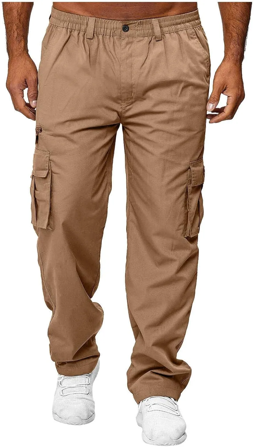 Cargo Pants for Men Stretch Work Pants Multi Pockets Durable Tactical Pant Slim Fit Casual Pants Outdoor Hiking Pants