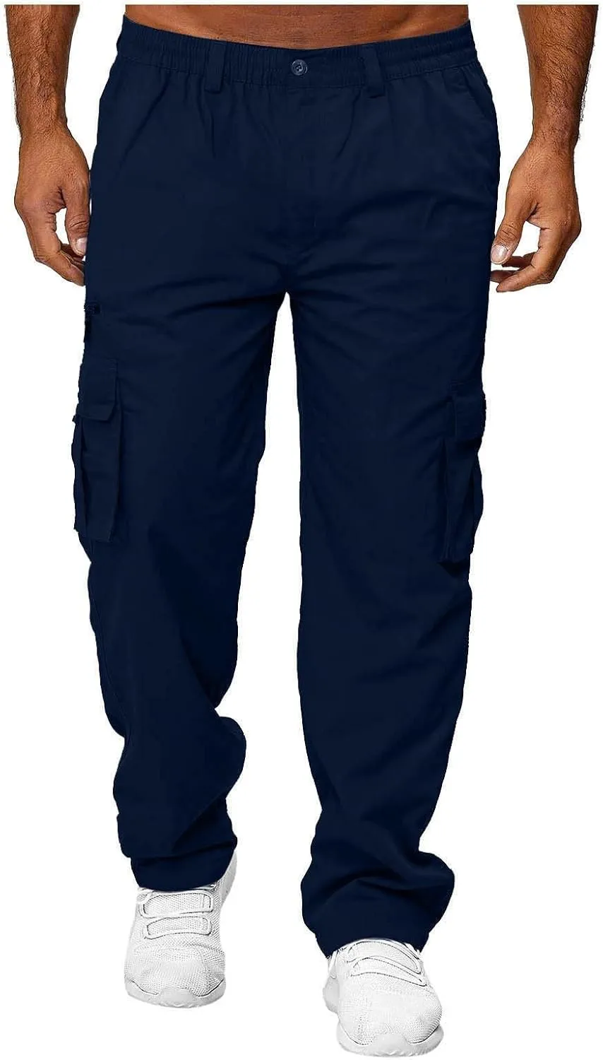 Cargo Pants for Men Stretch Work Pants Multi Pockets Durable Tactical Pant Slim Fit Casual Pants Outdoor Hiking Pants