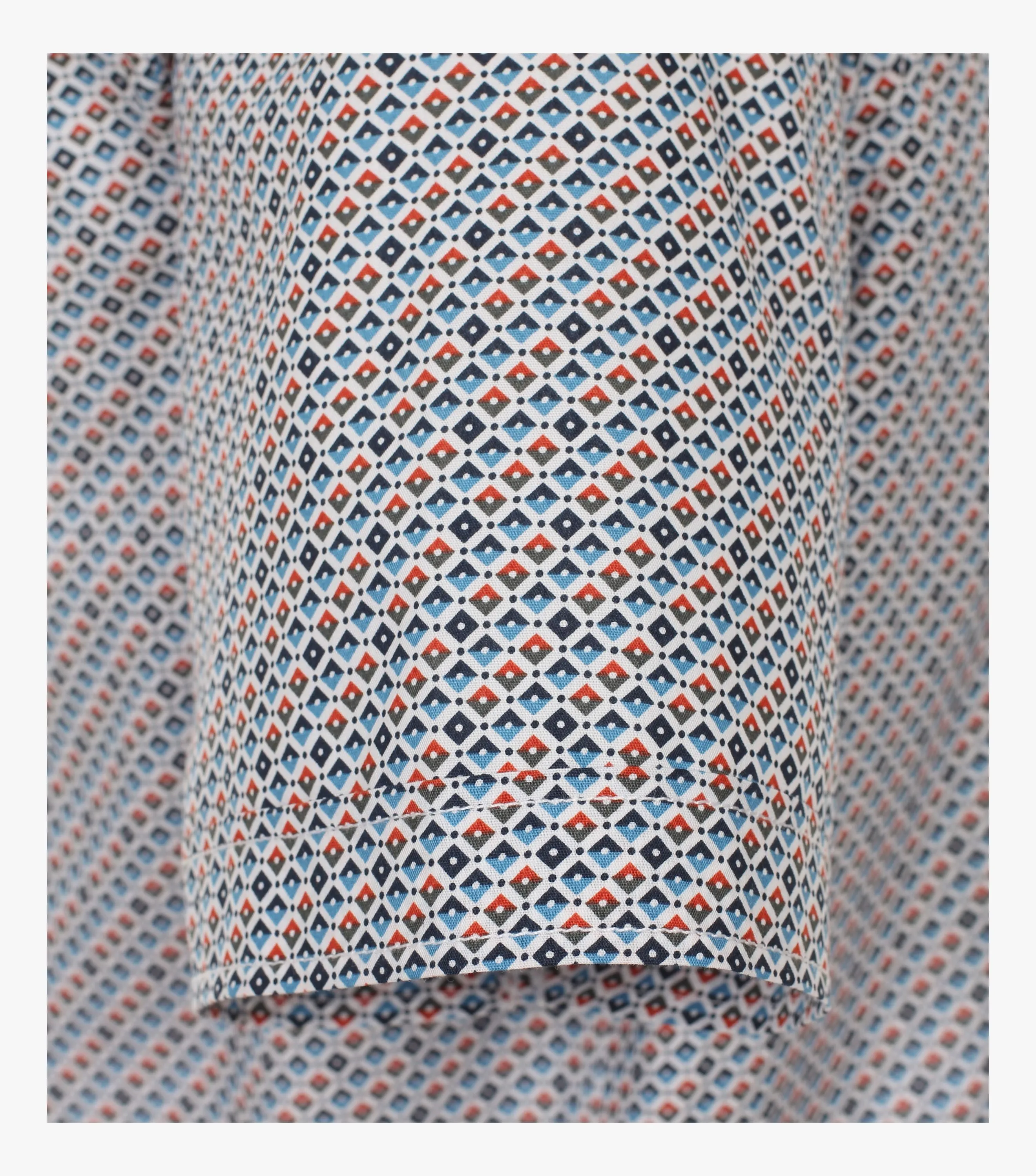 Casa Moda Diamond Print Short Sleeve Shirt - Orange