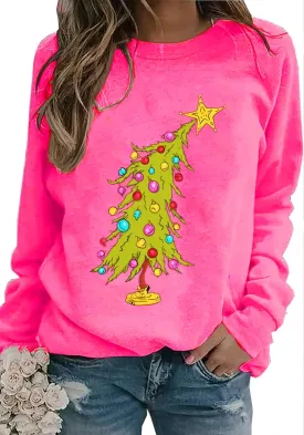 Christmas Tree Sweatshirt: Women's Christmas Graphic Crewneck Tee