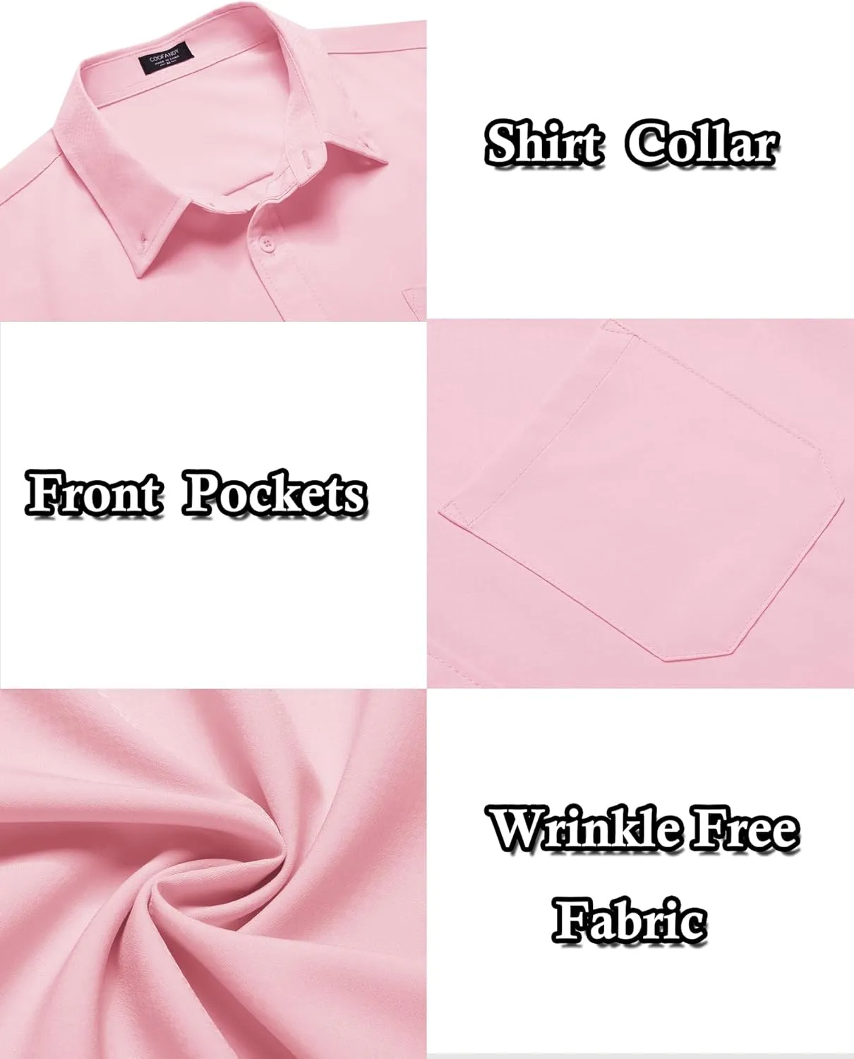COOFANDY Mens Casual Dress Shirt Short Sleeve Wrinkle Free Dress Shirt Business Casual Shirts