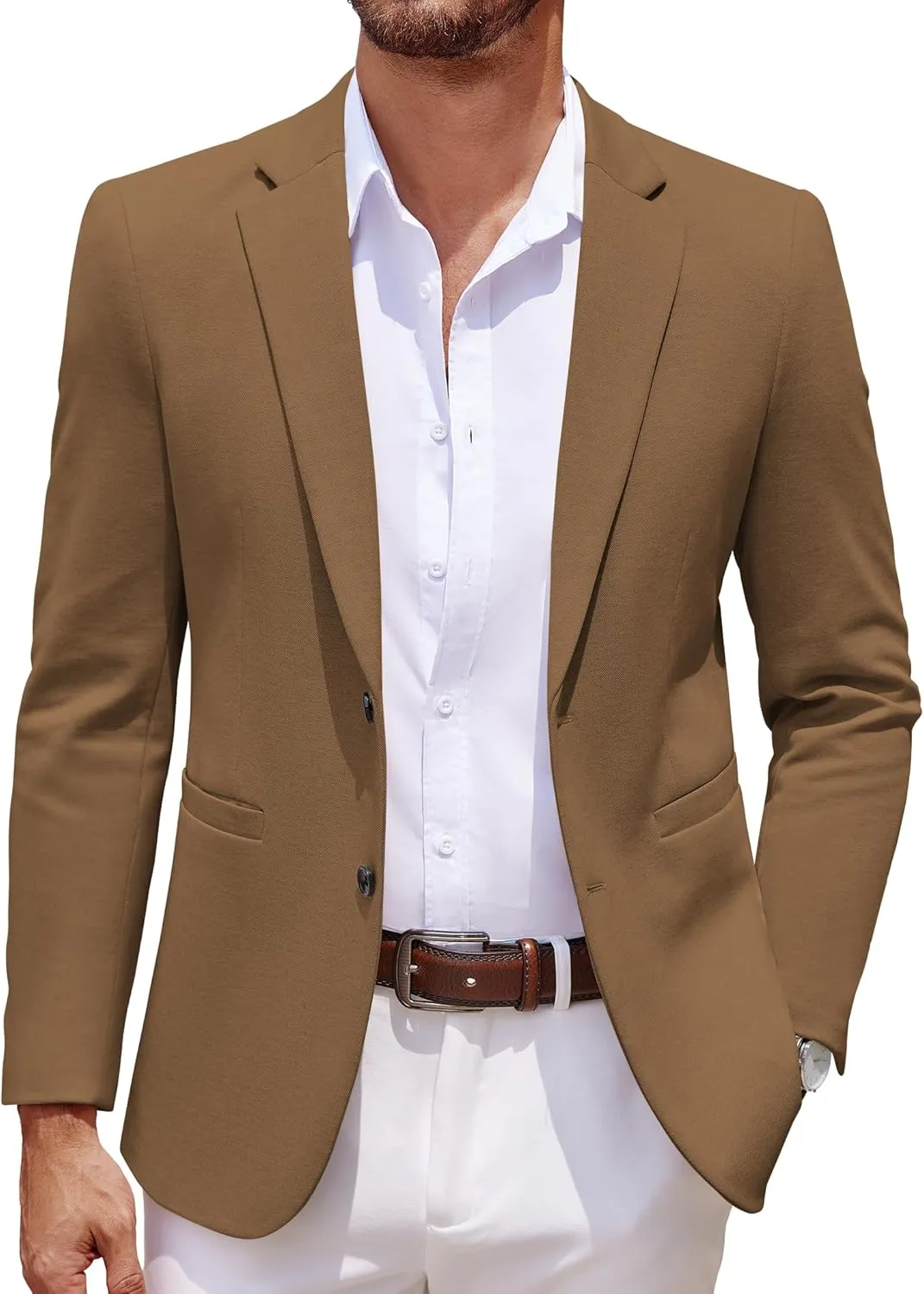COOFANDY Men's Casual Knit Blazer Two Button Lightweight Sport Coats Suit Jacket