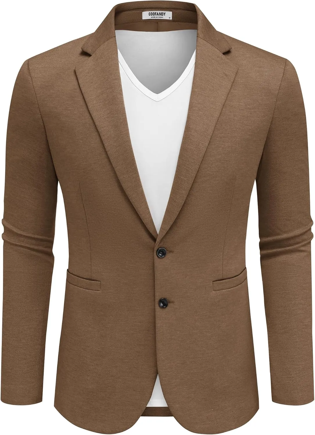 COOFANDY Men's Casual Knit Blazer Two Button Lightweight Sport Coats Suit Jacket