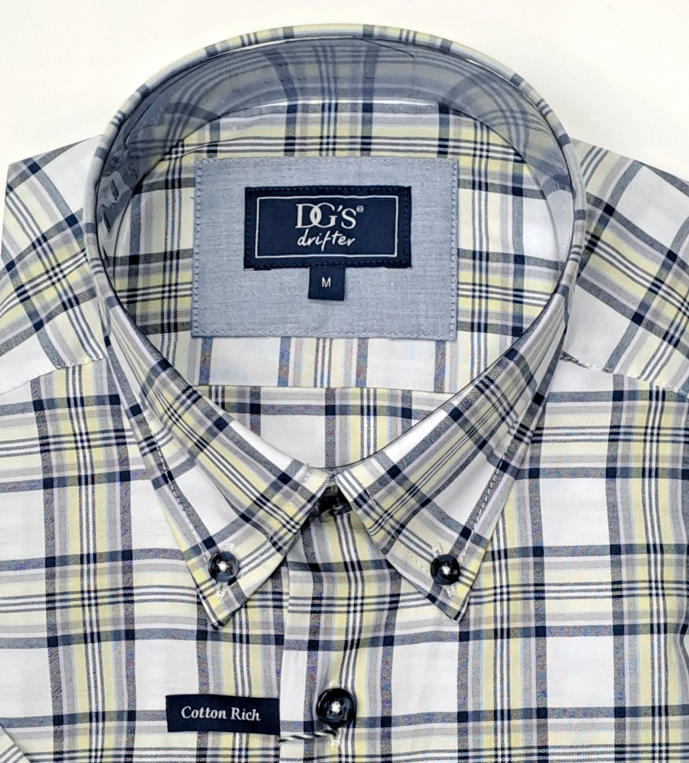 Daniel Grahame Checkered Short Sleeve Casual Shirt - Yellow/White