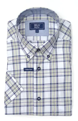 Daniel Grahame Checkered Short Sleeve Casual Shirt - Yellow/White