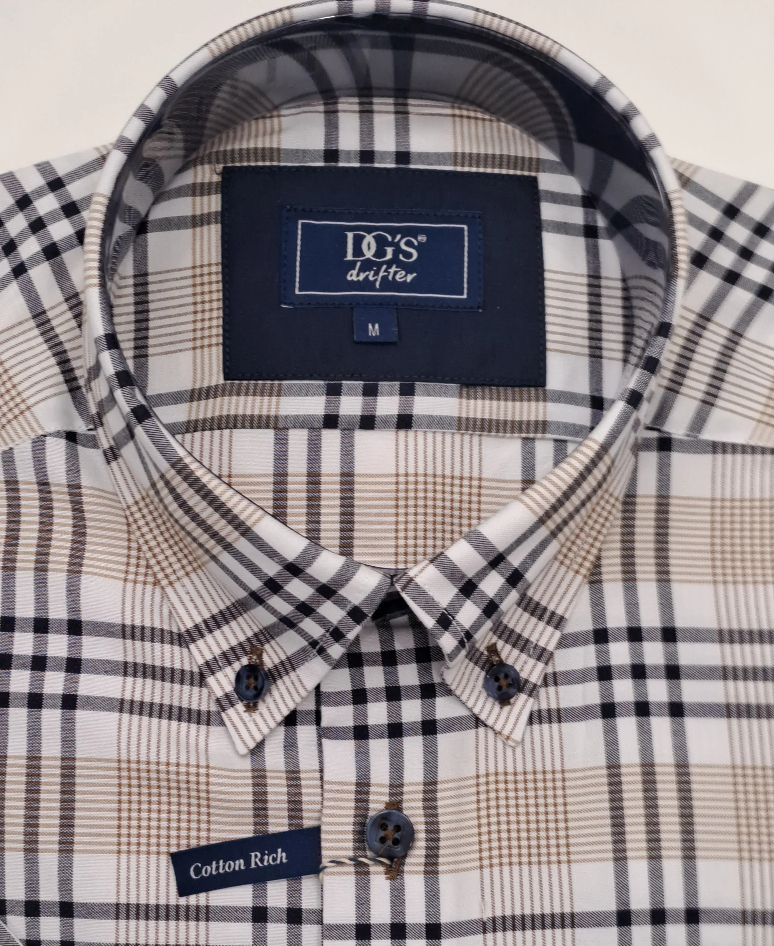 Daniel Grahame Short Sleeve Checkered Casual Shirt - Beige