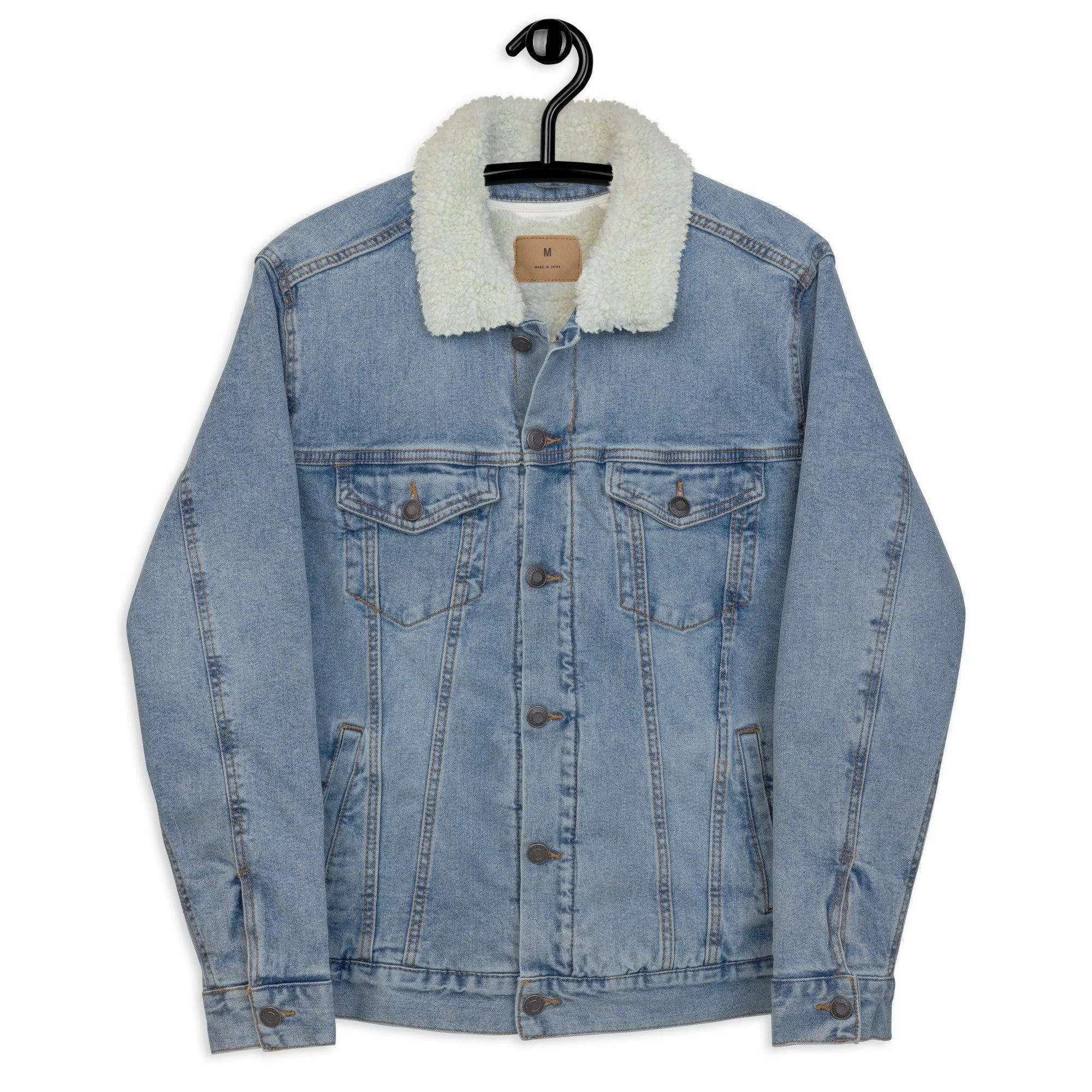 Embroidered Vintage Buffalo Denim Sherpa Jean Jacket