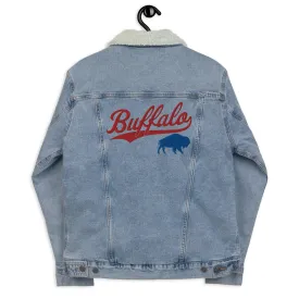 Embroidered Vintage Buffalo Denim Sherpa Jean Jacket
