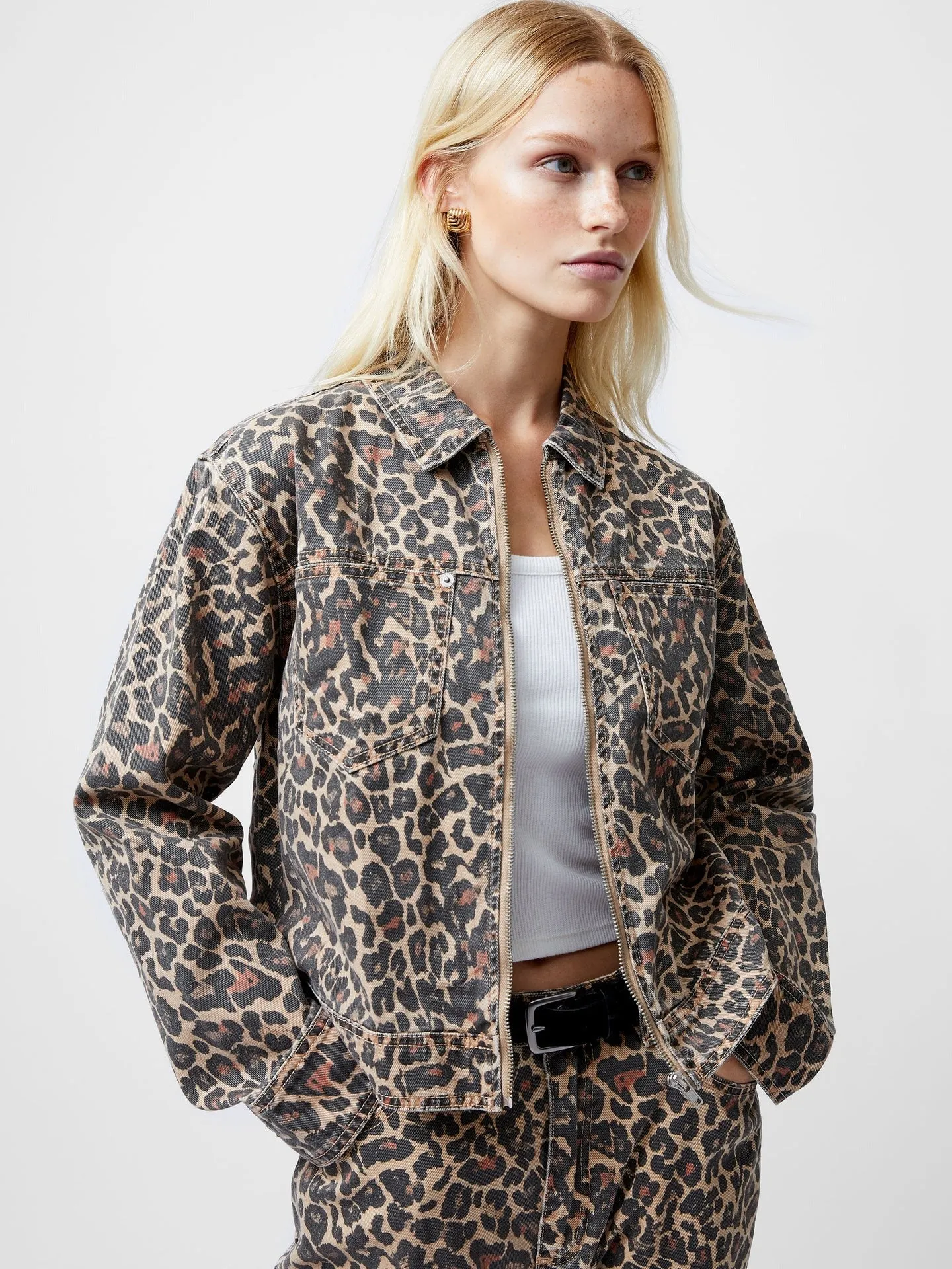 French Connection Charlie Printed Denim Jacket