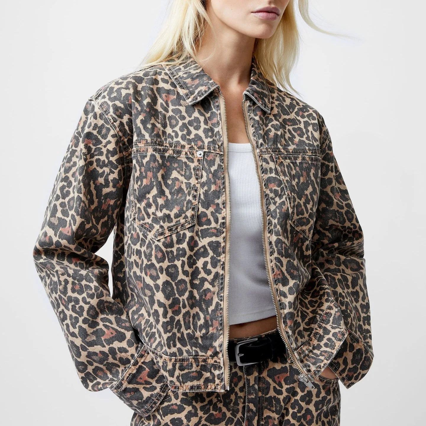 French Connection Charlie Printed Denim Jacket