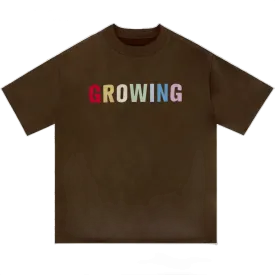 'Growing' Embroidered Suede T-Shirt