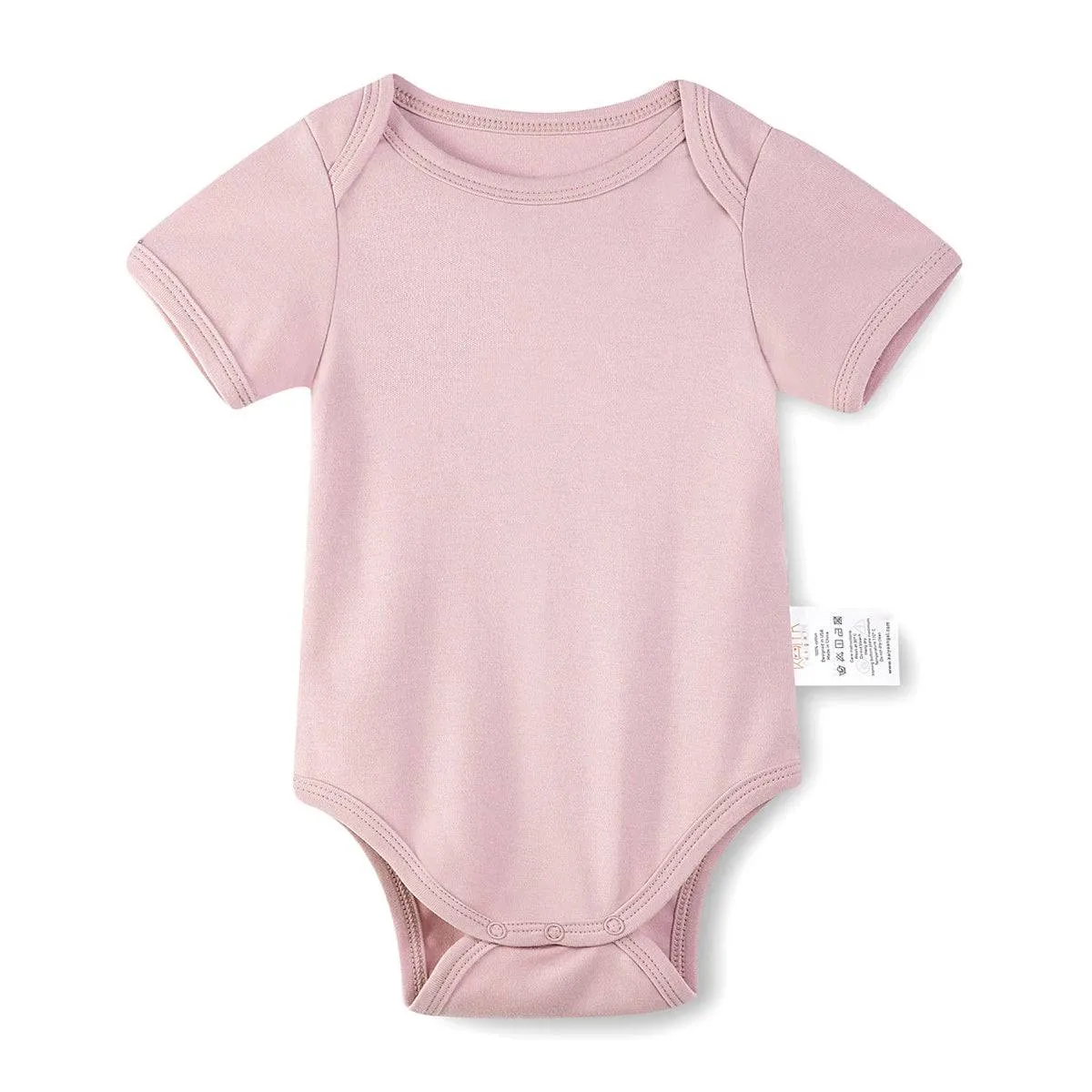 Half Sleeves Snap Romper - Cameo Pink