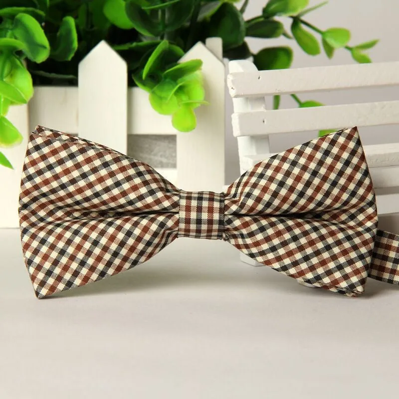 High quality fashion men casual Cotton bow tie men's bowties for man butterfly cravat Plaid bowtie