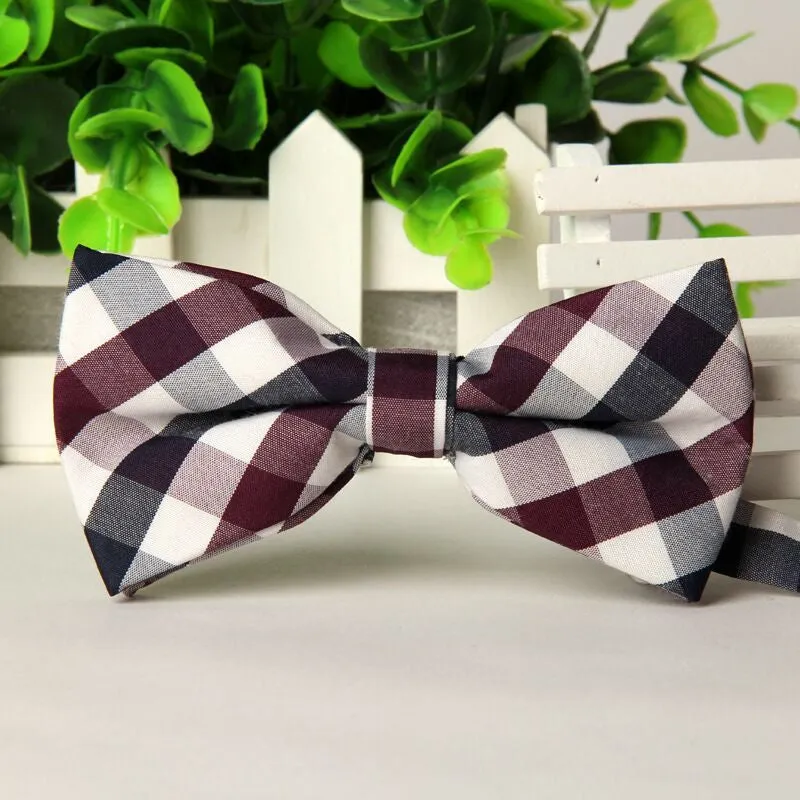High quality fashion men casual Cotton bow tie men's bowties for man butterfly cravat Plaid bowtie