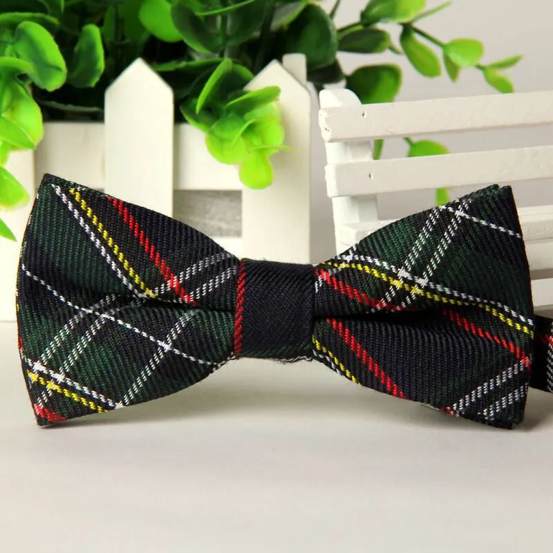 High quality fashion men casual Cotton bow tie men's bowties for man butterfly cravat Plaid bowtie