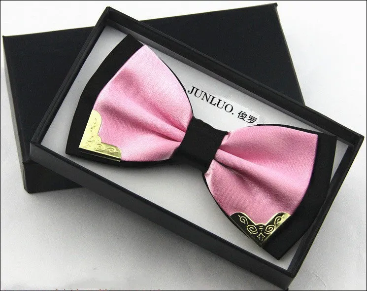 High quality metal bow tie men butterfly cravat bowtie male solid color Wedding commercial bow ties for men