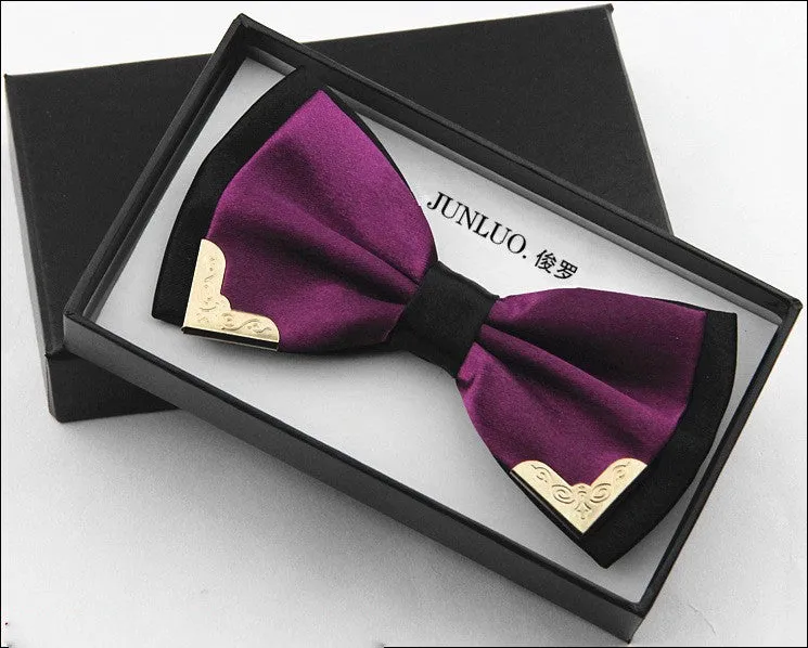 High quality metal bow tie men butterfly cravat bowtie male solid color Wedding commercial bow ties for men
