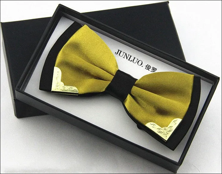 High quality metal bow tie men butterfly cravat bowtie male solid color Wedding commercial bow ties for men