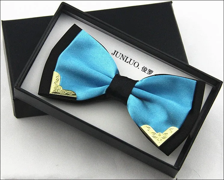 High quality metal bow tie men butterfly cravat bowtie male solid color Wedding commercial bow ties for men