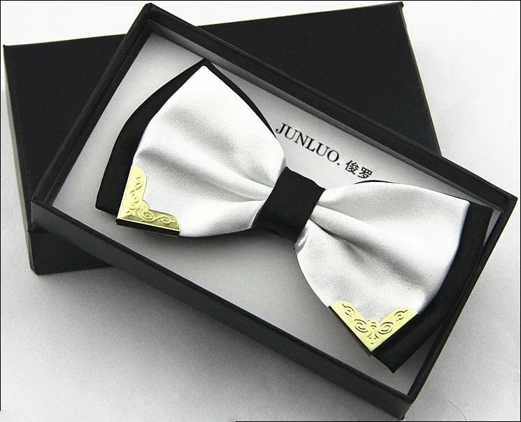 High quality metal bow tie men butterfly cravat bowtie male solid color Wedding commercial bow ties for men