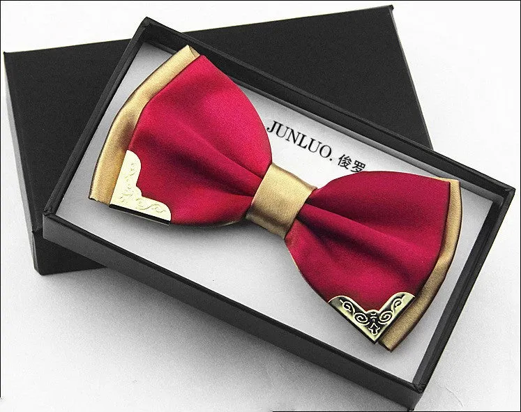 High quality metal bow tie men butterfly cravat bowtie male solid color Wedding commercial bow ties for men