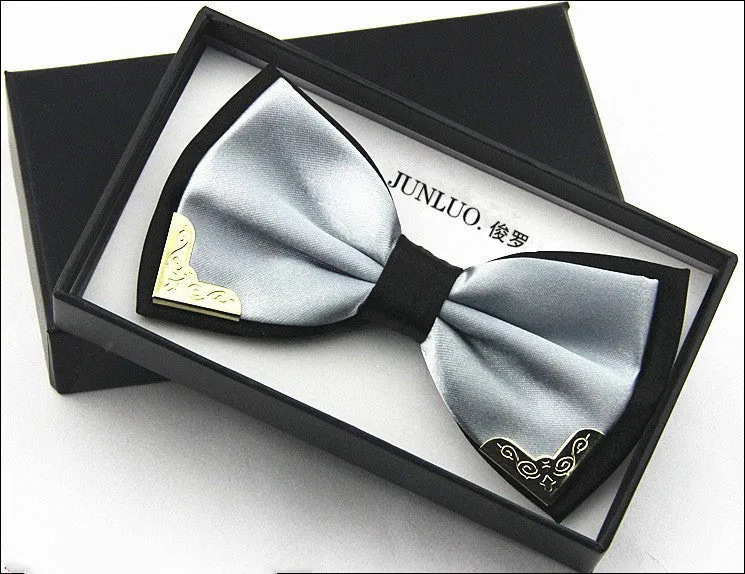 High quality metal bow tie men butterfly cravat bowtie male solid color Wedding commercial bow ties for men