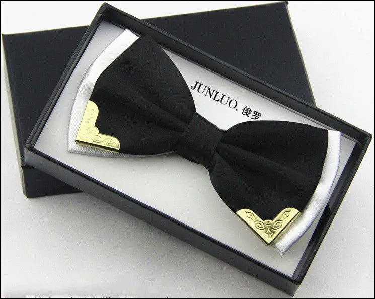 High quality metal bow tie men butterfly cravat bowtie male solid color Wedding commercial bow ties for men