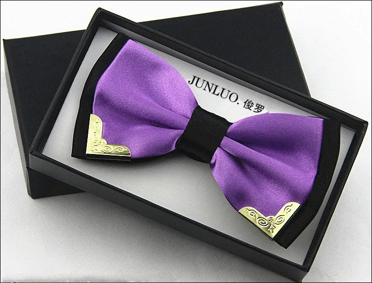 High quality metal bow tie men butterfly cravat bowtie male solid color Wedding commercial bow ties for men