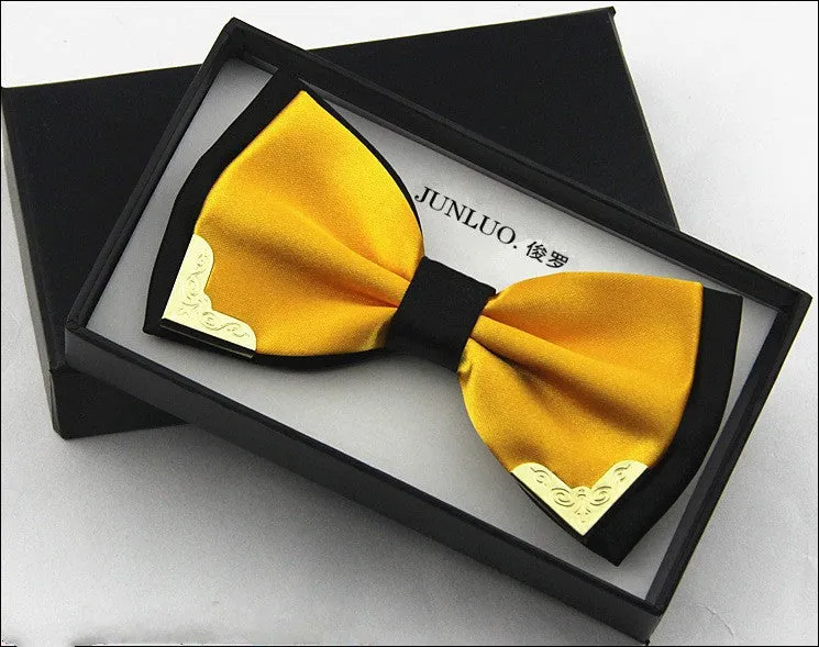 High quality metal bow tie men butterfly cravat bowtie male solid color Wedding commercial bow ties for men