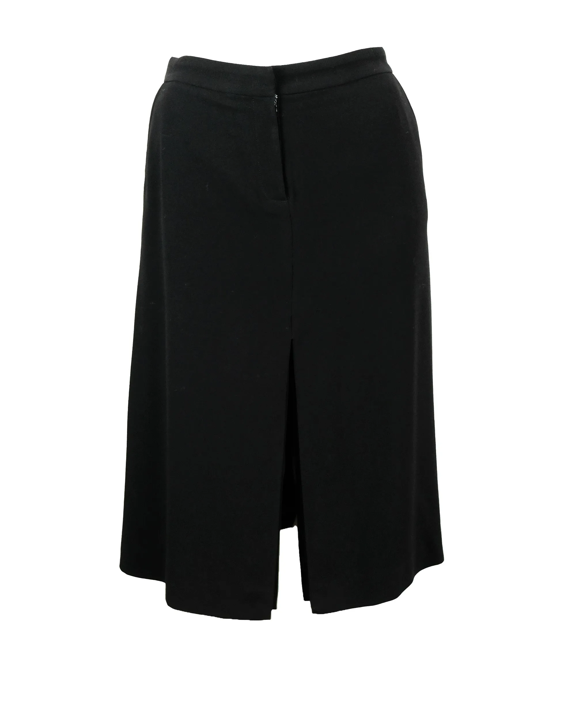 Joseph A-line Skirt in Black Crepe with Front Split, UK10