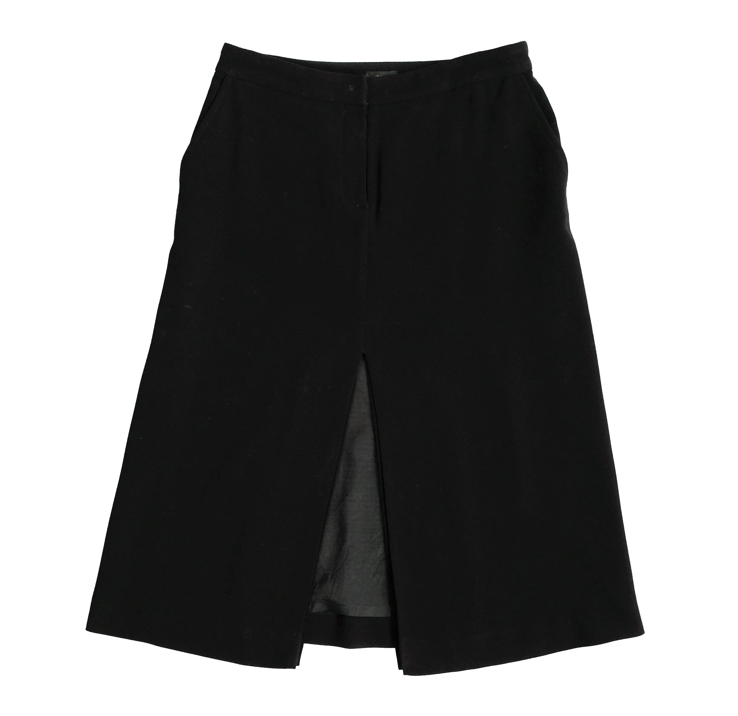Joseph A-line Skirt in Black Crepe with Front Split, UK10
