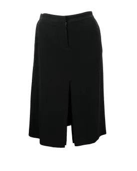 Joseph A-line Skirt in Black Crepe with Front Split, UK10
