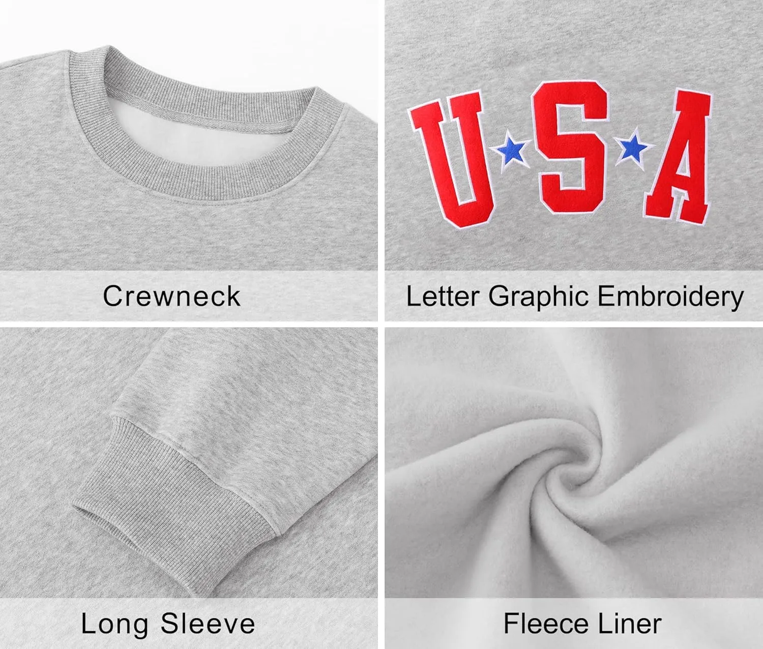 LOMON Oversized Sweatshirt for Women Crewneck Long Sleeve Casual Fleece Tops Graphic Hoodies Pullover Sweater