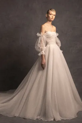 Long-Sleeved Off-The-Shoulder Wedding Dress