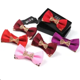 Mantieqingway Fashion Metal Male Silver Dots Bow Ties Wedding Married Groom Bowties Neckwear Decoration Business Cravats Bowknot