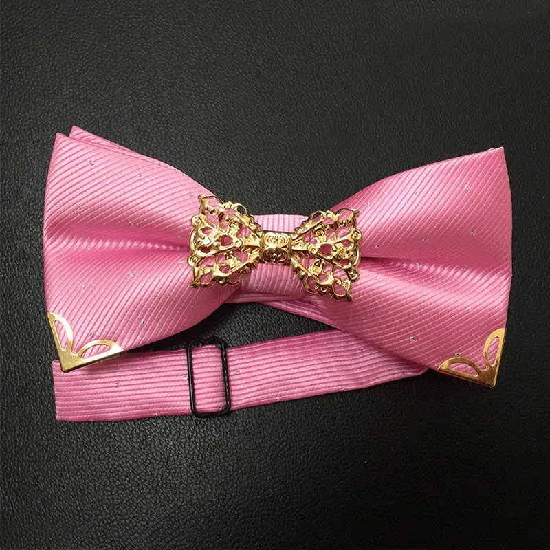 Mantieqingway Fashion Metal Male Silver Dots Bow Ties Wedding Married Groom Bowties Neckwear Decoration Business Cravats Bowknot