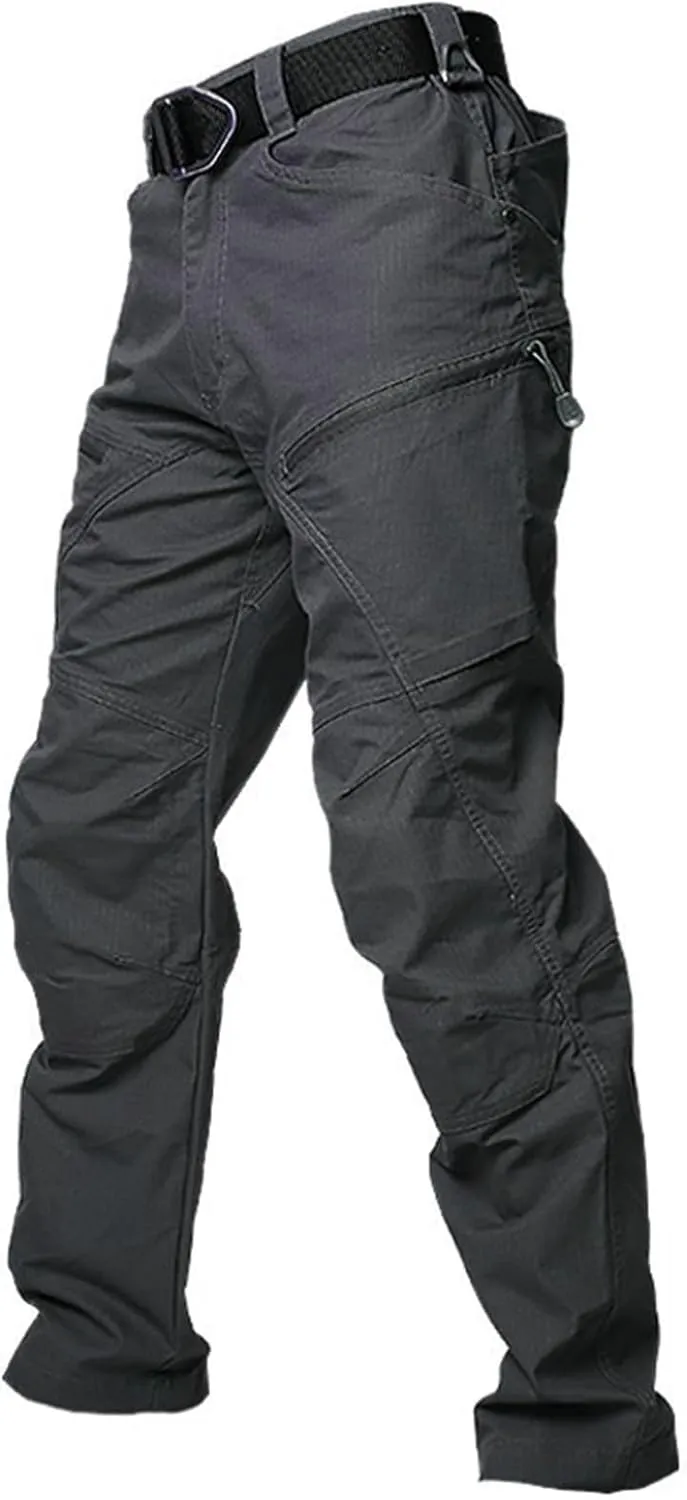 Men Cargo Pants Baggy Casual Trousers Water Resistant Straight Work Pants Multi Pockets Hiking Tactical Pants