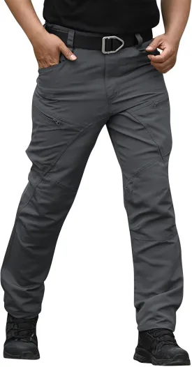 Men Cargo Pants Baggy Casual Trousers Water Resistant Straight Work Pants Multi Pockets Hiking Tactical Pants