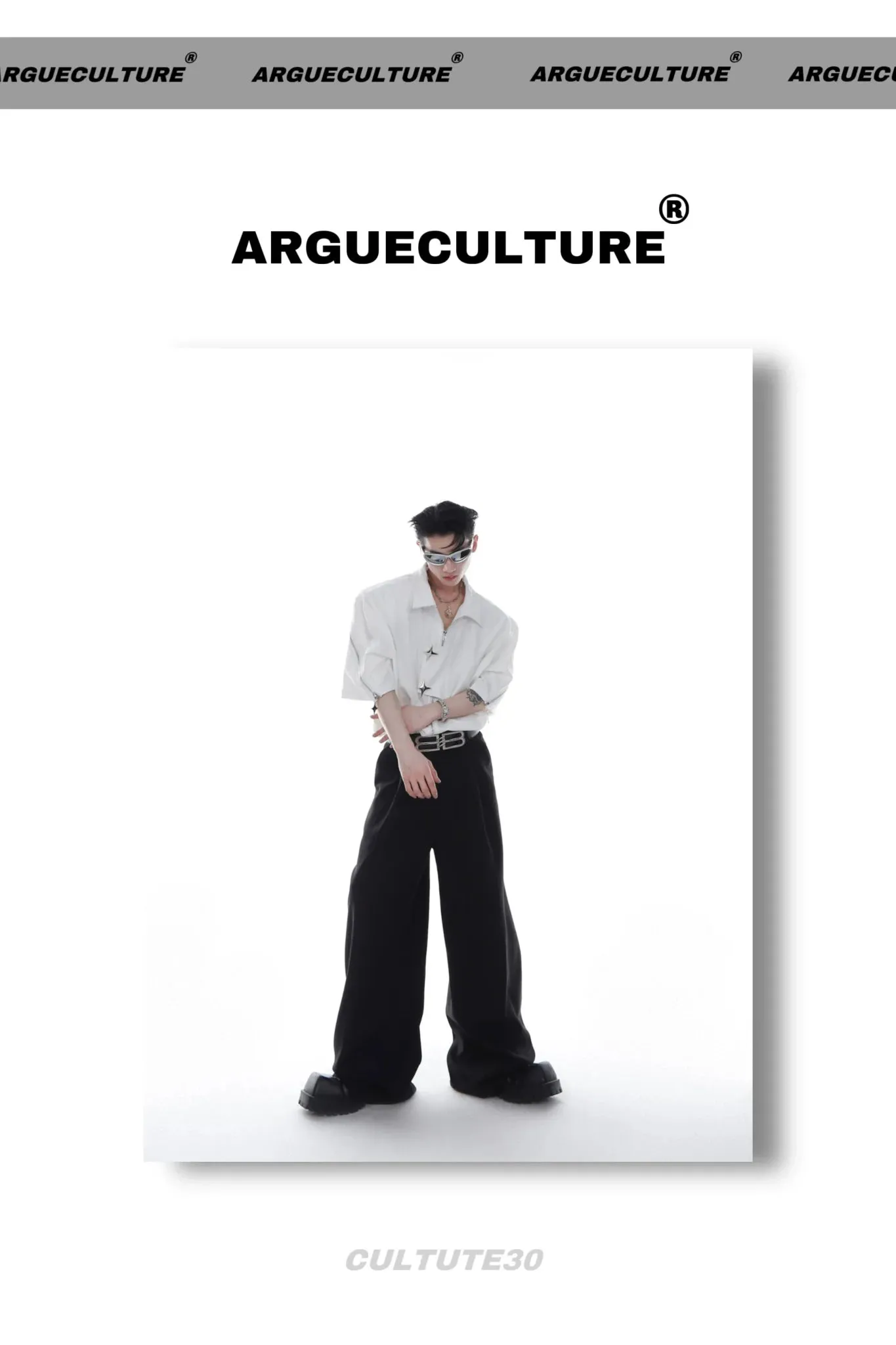 Men's Avant Garde Loose Short-Sleeve Shirt with Metal Zipper For Summer