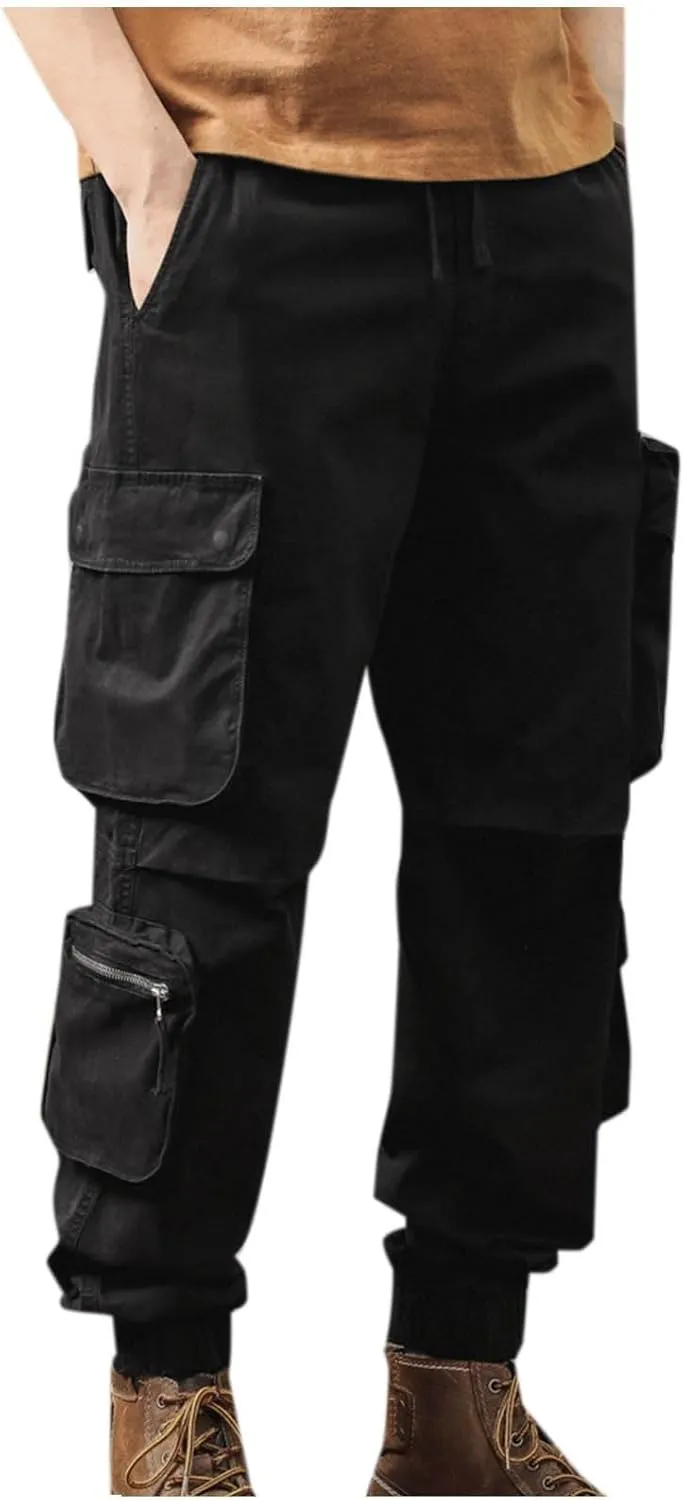 Men's Cargo Pants Stretch Ripstop Waterproof Utility Hiking Pants Casual Athletic Jogger Sports Outdoor Trousers