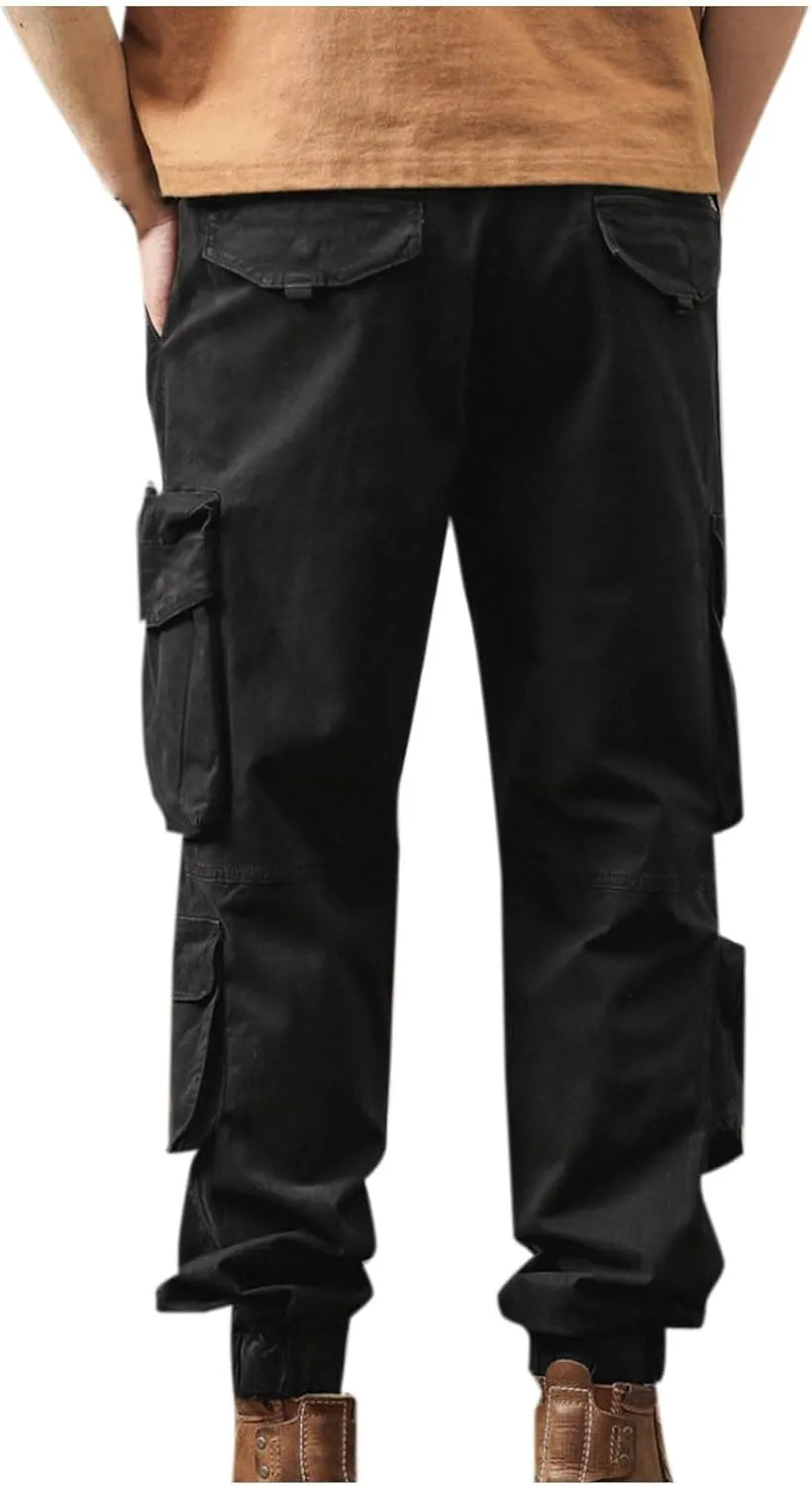Men's Cargo Pants Stretch Ripstop Waterproof Utility Hiking Pants Casual Athletic Jogger Sports Outdoor Trousers