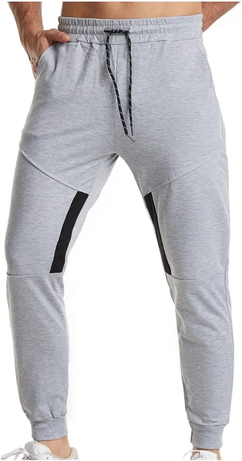 Mens Fashion Workout Pants Tapered Slim Joggers Casual Cotton Cargo Running Pants Gym Sweatpants Trousers Long Pant