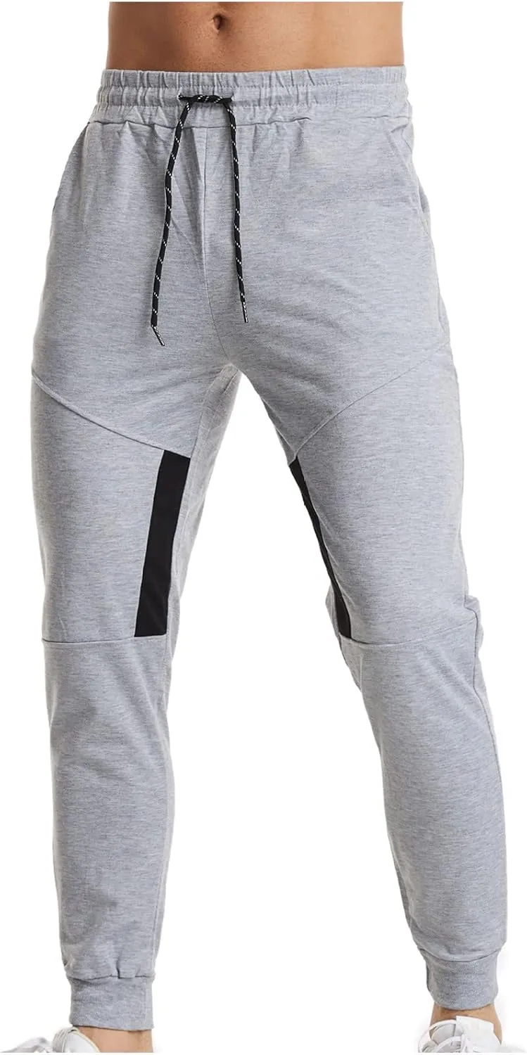 Mens Fashion Workout Pants Tapered Slim Joggers Casual Cotton Cargo Running Pants Gym Sweatpants Trousers Long Pant