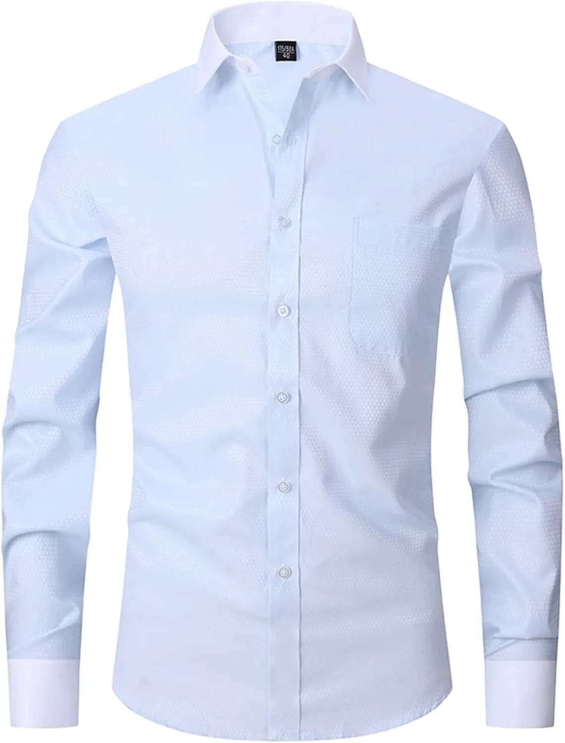 Men's French Cuff Dress Shirt Regular Fit Formal Business Button Down Shirt for Men Long Sleeve Random Cufflinks